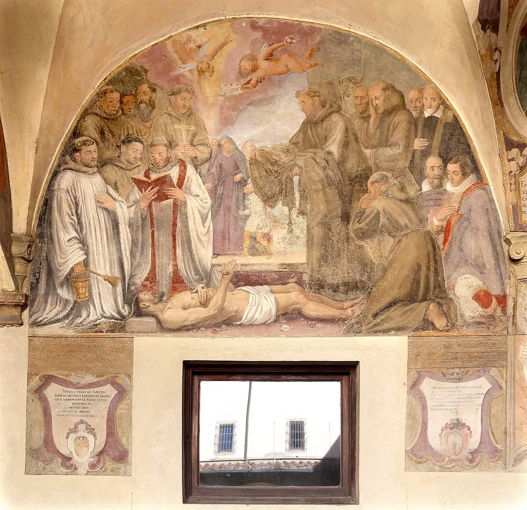 Chiostro - Storie di San Francesco, Ognissanti (Firenze), morte di san Francesco, lunetta 30